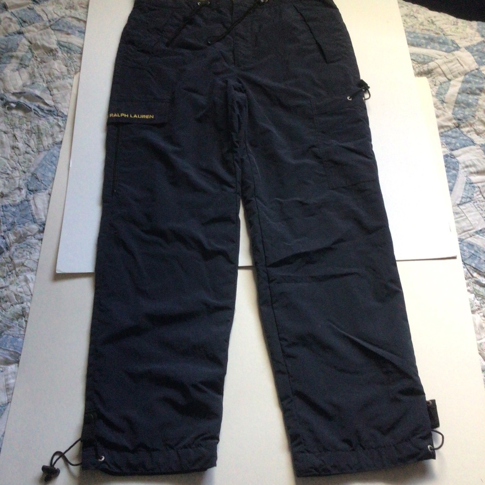 Chaps Ralph Lauren Waterproof Men’s Pants Size Medium Navy with Yellow Accent